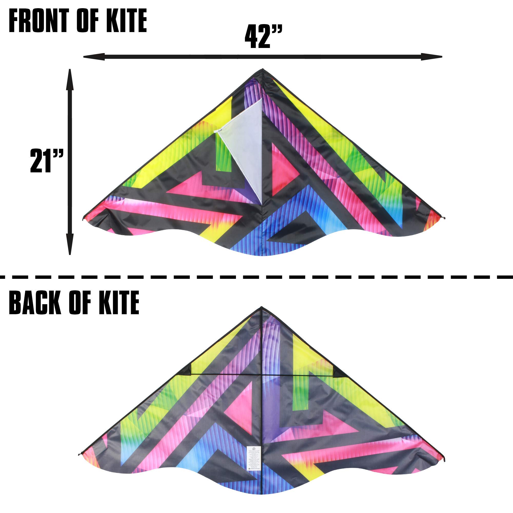Amazon.com: X Kites DLX Delta Nylon Kite, Abstract, 42 Inches